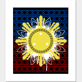 Tribal Pattern Philippine 3 Stars & Sun Posters and Art